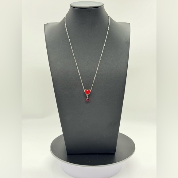 Crystal Red Heart Necklace made with Swarovski Crystals - Picture 5 of 7